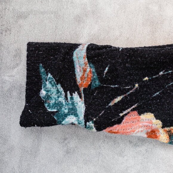 Peco Baby 3-6M Black Floral Kimono Long Sleeve Romper - Picture 4 of 7